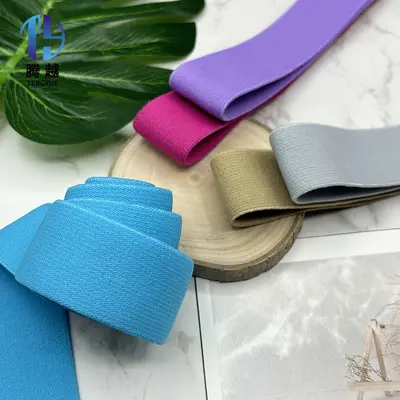 Colored Brushed Elastic Band, 2.0-5.0cm, Imitation Nylon