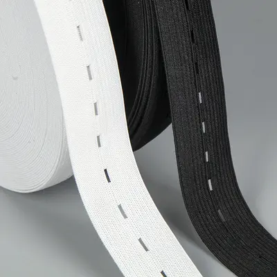 White Button Elastic Band, for Baby and Maternity Wear, Adjustable - 3