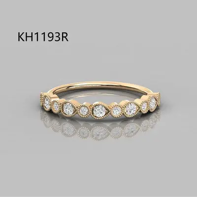 S925 Silver 18K Gold Plated Moissanite Stackable Ring - 13