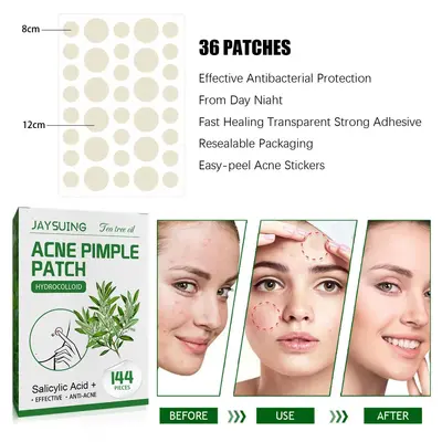 jaysuing Tea Tree Oil Acne Patches Invisible Makeup-Friendly Waterproof Moisturizing Breathable Lightweight Natural Skin-Friendly Fit