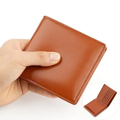 Men's Genuine Leather Bi-Fold Short Wallet, BOX Type - 8