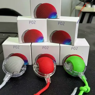 Plüsch-Katzenspielball, selbstbeschäftigend, Rollball - 3