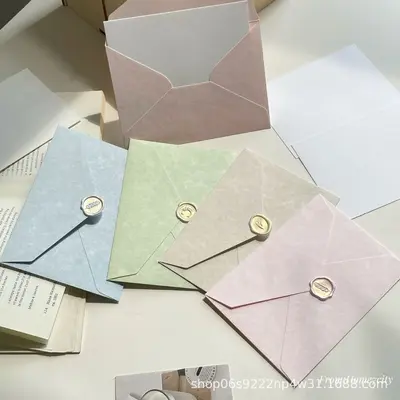Makaron Renkli Lamb Derisi Desenli Zarf ve Tebrik Kartı Seti, Bayram Hediyesi