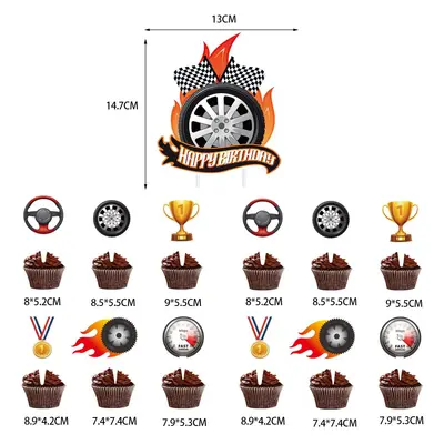 F1 Racing Theme Birthday Pull Flag, Black and White Checkered, Fishtail