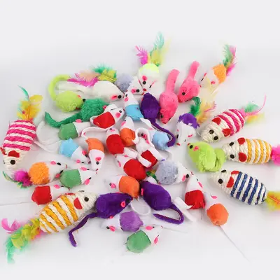 Plush Mouse Interactive Cat Toy with Bell - 4
