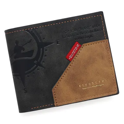 Men's Short Wallet, Retro Style, Multi-Card Slots, Zipper Coin Pocket - 5