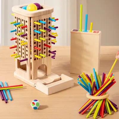 Montessori öğretim araçları ahşap çekmeceli kutu tekstil tambur pres top masası erken eğitim oyuncak seti Montessori erken eğitim oyuncak seti - 11