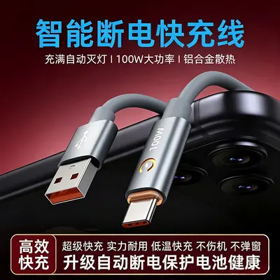 100W intelligentes Schnellladekabel USB-C mit automatischer Abschaltung