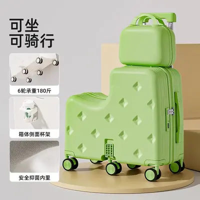 Kinder-Koffer-Set mit Sitzfläche, 20 Zoll Trolley für Jungen und Mädchen, bordtauglicher R - 11