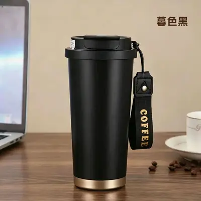 Thermobecher mit Doppeltrinkdeckel und Trinkhalm, Winter-Geschenkbecher - 9