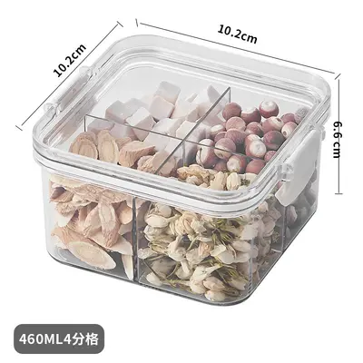 6-Compartment Airtight Storage Jar for Grains, Spices and Tea - 12