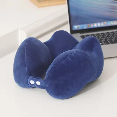 Velvet U-shaped pillow memory foam neck pillow car travel neck pillow nap artifact pillow U-shaped pillow cushion - 11