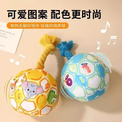 Dog Squeaky Ball and Cotton Rope Toy Set, Durable, Interactive Pet Toy - 5