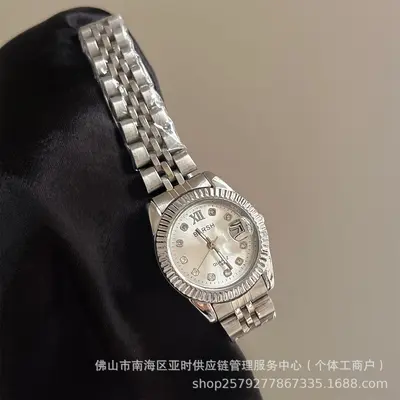 Altın çelik bilezikli kadın kuvars saat, taşlı, Japon tarzı - 10
