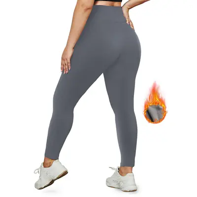 Fleece-Lined Plus Size Winter Yoga Pants, High Waist, Sizes 1XL-5XL - 9