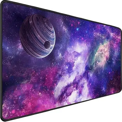 Black Anti-Slip Mouse Pad, Custom Design, Stitched Edges - 13