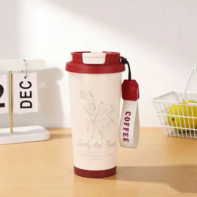Edelstahl-Thermobecher 316 mit Streifen, Tragegriff und Temperaturanzeige - 13