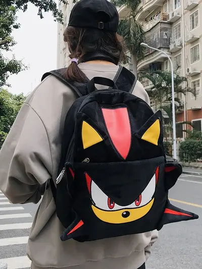Dark Sonic Rucksack Paar Cartoon Schulrucksack Damen Schüler Große Kapazität Reiserucksack Herren - 5