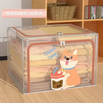 Clothing storage box for kids, transparent foldable, organizer - 7