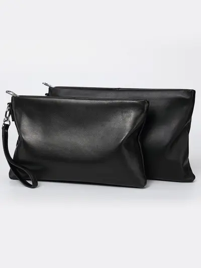 Men's Genuine Leather Sheepskin Envelope Clutch, Large Capacity Business Bag - 4