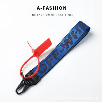 OFF-WHITE Canvas Keychain with Embroidered Letter