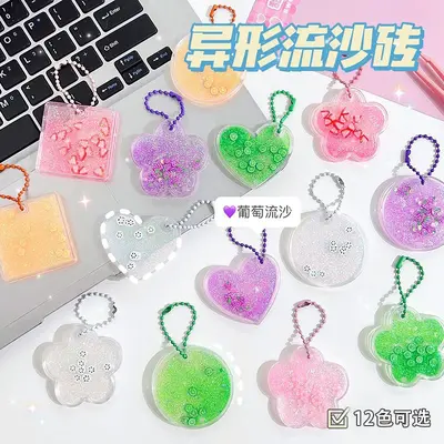 Şeffaf akrilik slime plakası, özel şekilli, parıltılı, el yapımı DIY