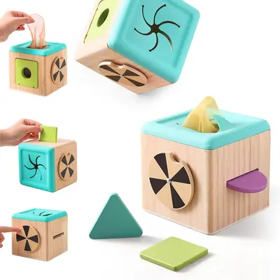 Amazon Montessori Early Learning Toys Baby Wooden Texture Box Puzzle Production Children's Intelligence Development Building Blocks Box