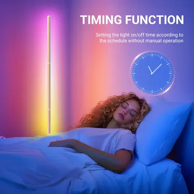 Cross-border LED floor lamp voice-activated lamp bedroom living room RGBIC insert decorative night light gaming atmosphere lamp gaming style