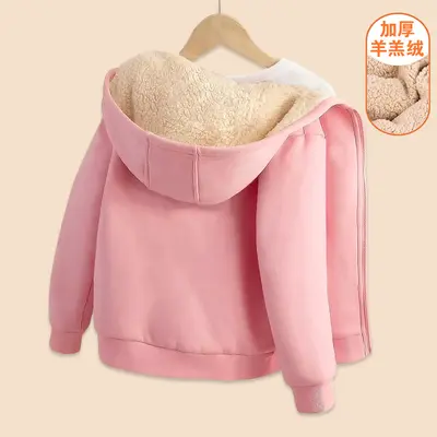 Kinder-Winterjacke mit Fleece-Futter und Lammfell-Optik