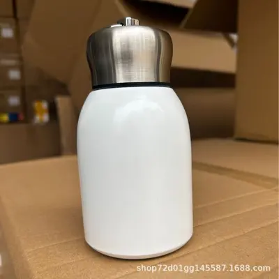 Mini Thermos Cup with Pull Ring, Pocket Size, Simple and Stylish Design - 7