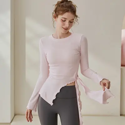 Women's Yoga Crop Top, Long Sleeve, for Running and Training - 7