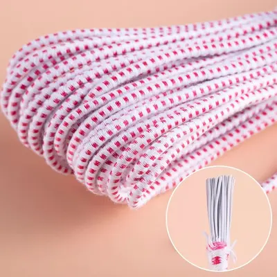 Eski Tip Yuvarlak Elastik Bant Yüksek Elastikiyet Ev Kullanımı İnce Elastik Ip Pantolon Sığır Tendonu Lastik Çocuk Çift Kancalı Ip Atlama Ipi - 7