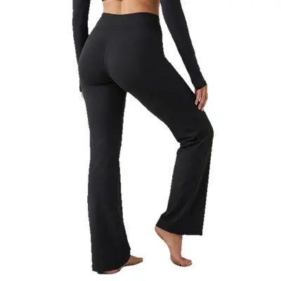 Yüksek bel dökümlü yoga pantolonu, naylon, görünmez dikişli, yüksek kalite kadın yoga giyi