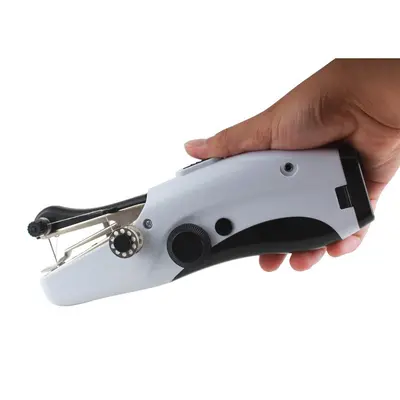 Mini el dikiş makinesi, elektrikli, çift iğneli, ev tipi