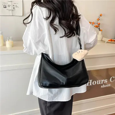 Women's Retro Solid Color Casual Shoulder Crossbody Bag - 5