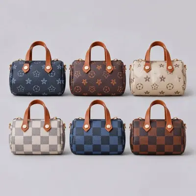 Printed PVC Coin Purse, Mini Pillow Bag with Single Shoulder Strap