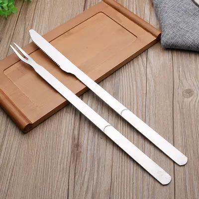 Stainless Steel Lamb Knife and Fork Set, Barbecue - 10