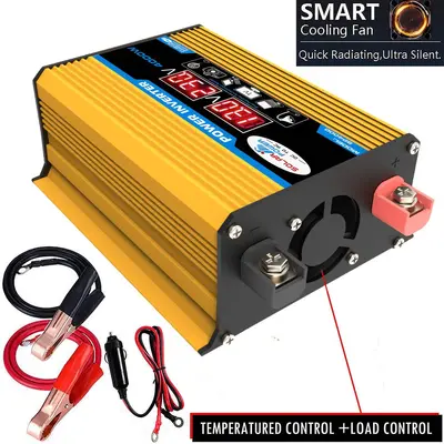300W İnvertör LED Ekranlı, 12V 220V 110V, USB Hızlı Şarjlı - 8