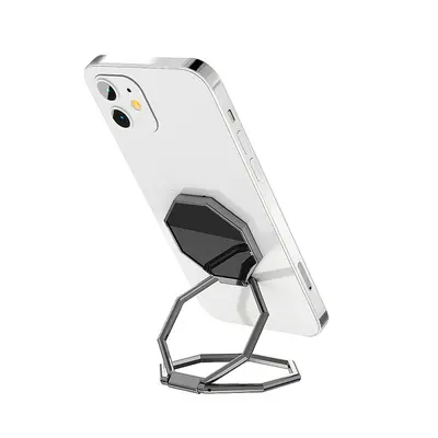 Foldable Multi-Angle Metal Ring Phone Stand with Magnetic Car Mount - 8