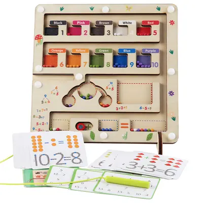 Wooden Magnetic Bead Maze Sorting Color Classification Toy