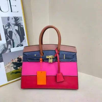 Damen-Patchwork-Platinum-Tasche, großes Fassungsvermögen, minimalistisch - 8