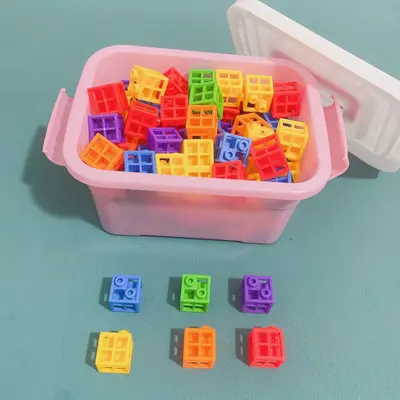 Eğitici yapı blokları, boş kare ve tarla şekilli, anaokulu masa üstü oyuncak - 9