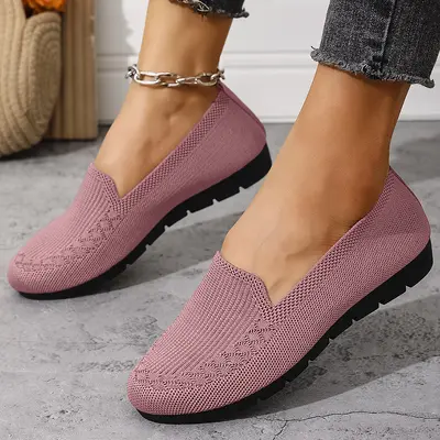 Women's Spring Summer Shoes, Breathable Mesh, Non-Slip Flat Sole - 11