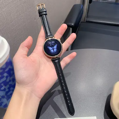 Genuine Leather Lychee Pattern Strap for Huawei GT5 and GT4 Watch