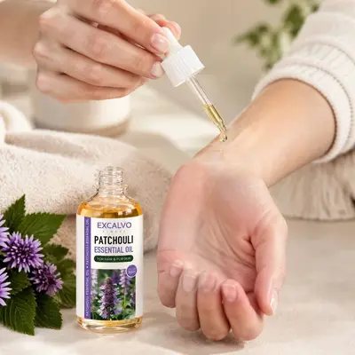 Patchouli Uçucu Yağı, Soğuk Sıkım, %100 Doğal, Aromaterapi ve Cilt Bakımı İçin