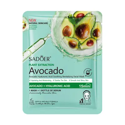 跨境水果玻尿酸系列面膜25ml SADOER烟酰胺滋润面膜护肤品批发