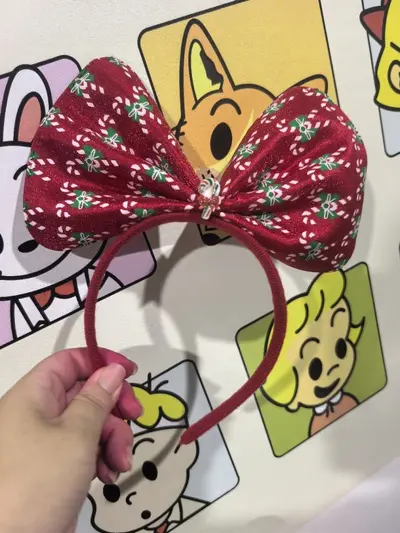 Christmas Bow Glitter Fabric Headband for Party