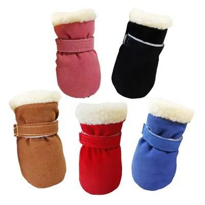 Soft-Sole Fleece-Lined Pet Boots for Indoor Autumn and Winter