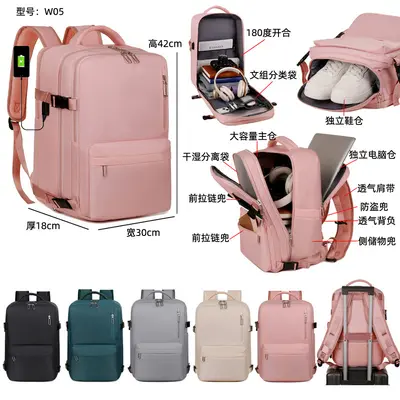 Multifunctional Large Capacity Laptop Backpack, Solid Color