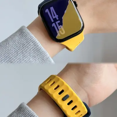 Irregular Cut Single-Pin Silicone Band for Apple Watch 9, 10, S11, Ultra - 5